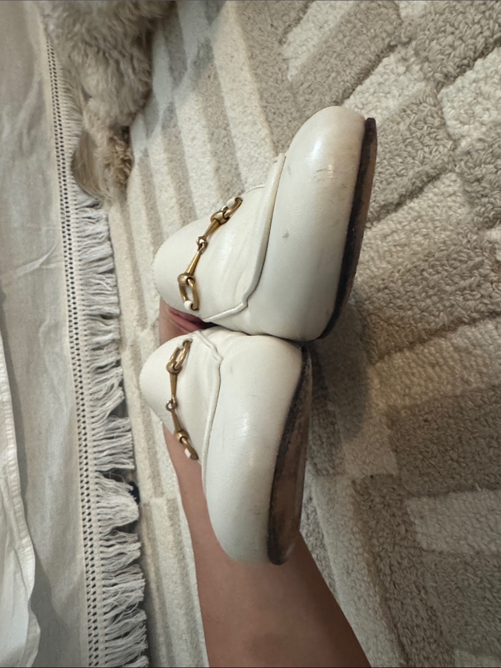 Gucci Cream Loafers with Gold Details - Picture 16 of 16